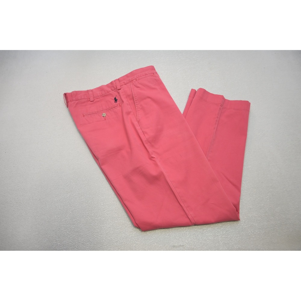 Polo Ralph Lauren Chino Pants Mens 34x32 Pink Cotton Straight Excellent